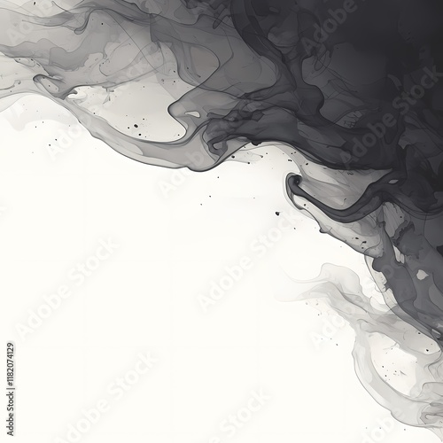 Artistic Smoke Overlay Effect with Watercolor Dark Smoke: A Creative Visual Representation photo