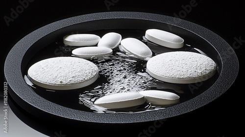 view of paracetamol dissolving in water, showcasing the effervescent action. | Paracetamol 