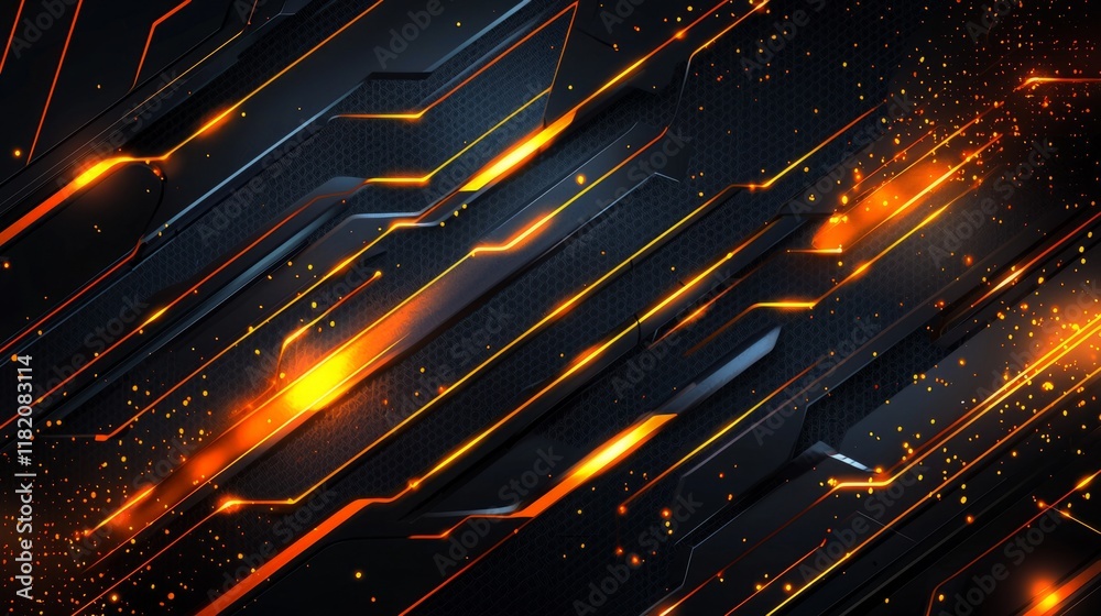 Fototapeta premium Dynamic Abstract Background Featuring Striking Lines and Vibrant Orange Accents