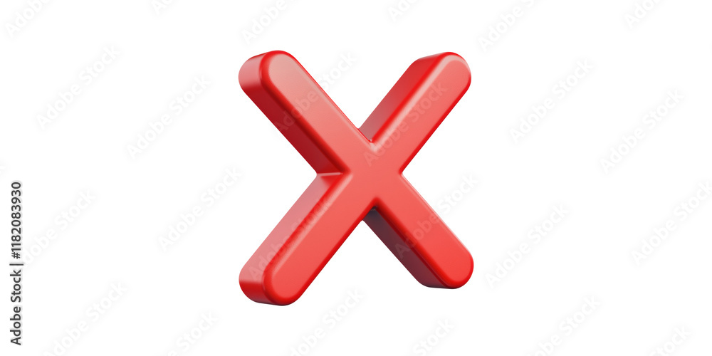 Red 3d cross symbol isolated on transparent background Red 3d cross symbol isolated on transparent background