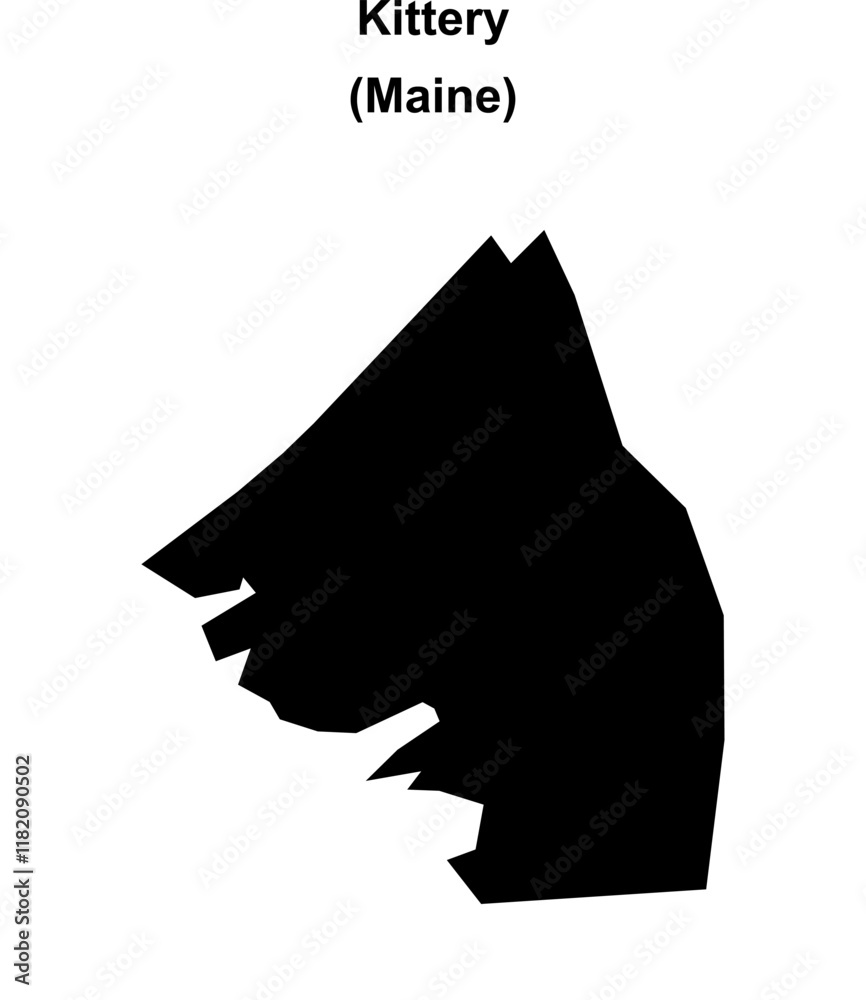 Obraz premium Kittery (Maine) blank outline map