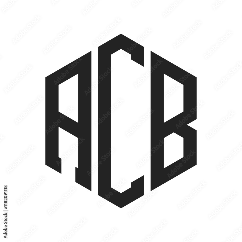 ACB Logo Design. Initial Letter ACB Monogram Logo using Hexagon shape ACB Logo Design. Initial Letter ACB Monogram Logo using Hexagon shape