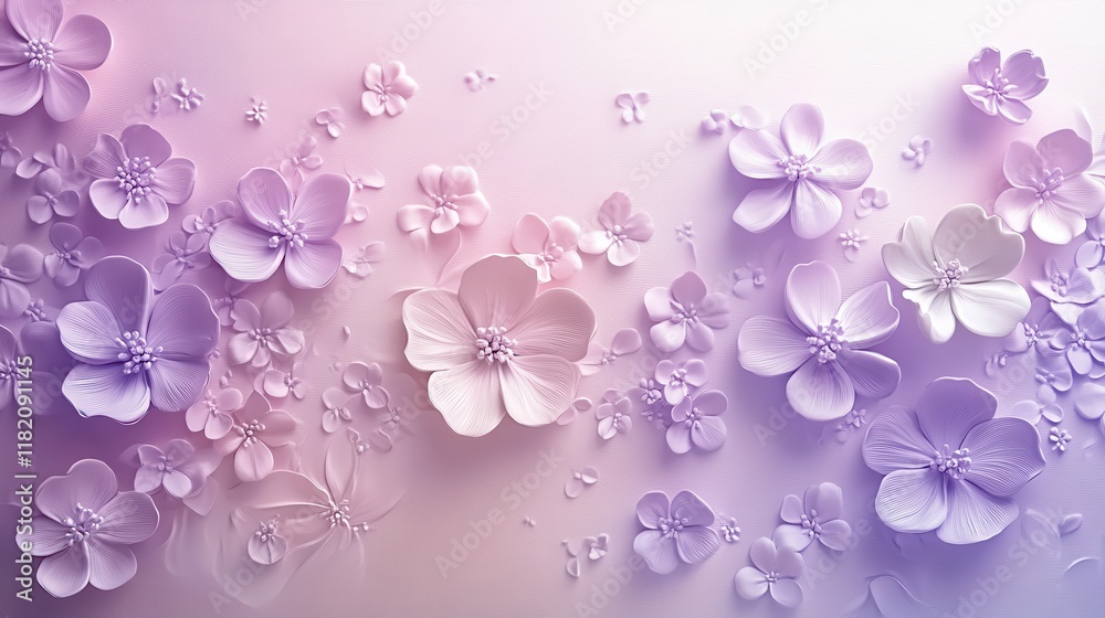 Abstract floral patterns in lavender and light pink airy mood digital art cheerful environment detailed view Abstract floral patterns in lavender and light pink airy mood digital art cheerful environment detailed view
