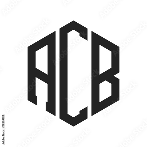 ACB Logo Design. Initial Letter ACB Monogram Logo using Hexagon shape photo