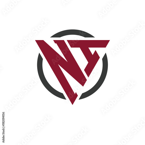 Letter NI Monogram Logo in Bold Triangle Design with Circular Background. Professional NI Letter Logo Perfect for Modern Business Branding and Stylish Emblem Concept