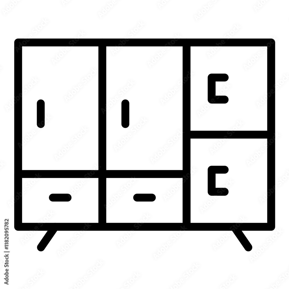 Vector Design Cupboard Icon Style Vector Design Cupboard Icon Style