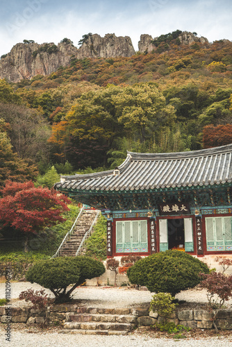  Naejangsan National Park temple, fall season, Gwangju, Jeonju, South Korea