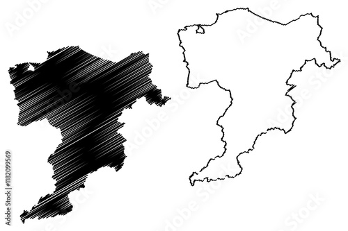 Moray (United Kingdom, Scotland, Local government in Scotland) map vector illustration, scribble sketch Moray map