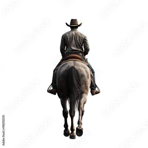 Cowboy Riding Horse into the Sunset: A Western Adventure photo