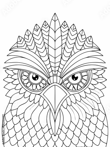 Intricate Owl Zentangle, Bird, Geometric, Pattern, Art, Drawing, Design, Coloring Page, Adult, Anima