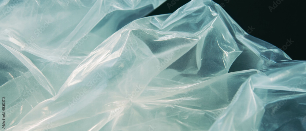 Obraz premium Transparent plastic overlay showcasing subtle branding and texture for creative applications