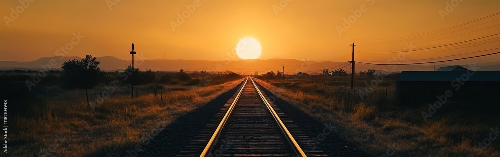 A high-angle view of an airport track stretching towards a sunrise, symbolizing journey and hope. A high-angle view of an airport track stretching towards a sunrise, symbolizing journey and hope.