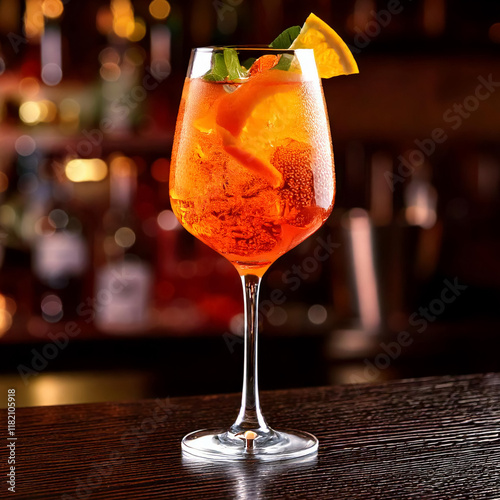 Aperol Spritz en la barra de un bar 