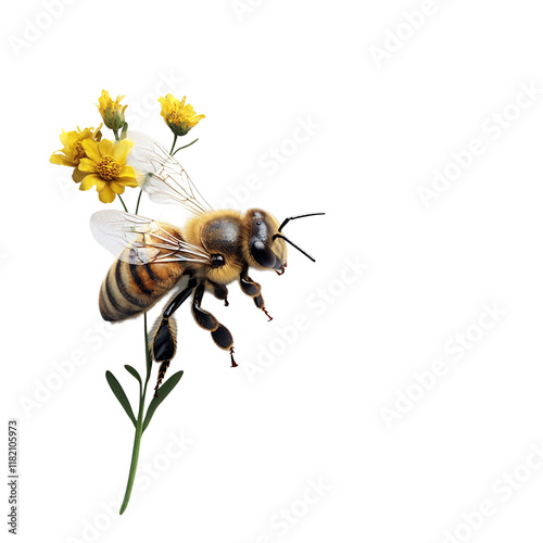 Honeybee on Yellow Flower Close-up photo