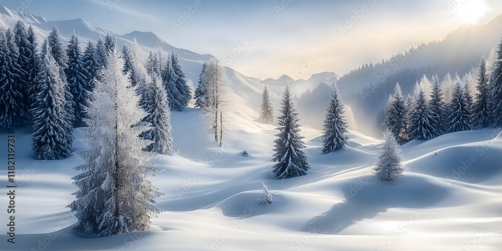 winter landscape with trees and snow winter landscape with trees and snow