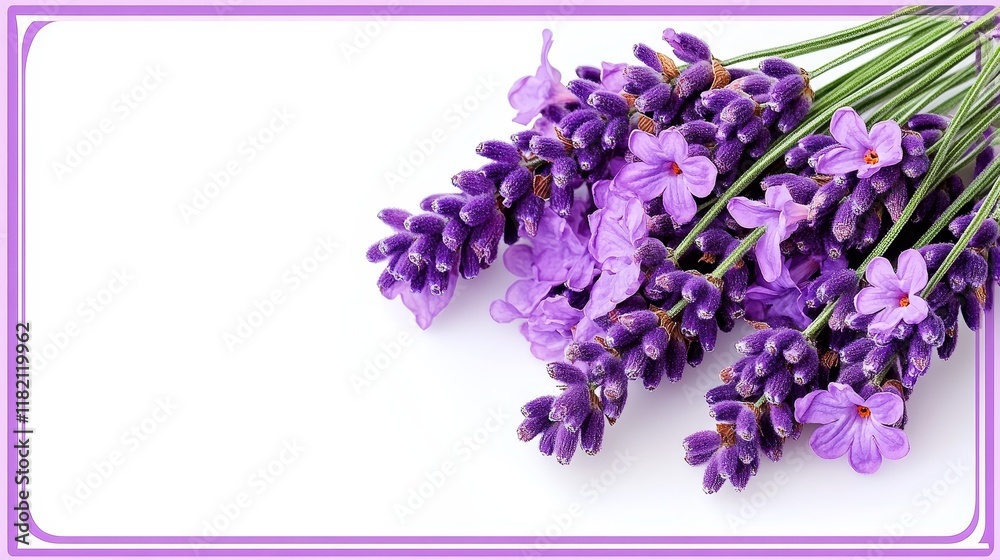 Lavender Bouquet on White Background, Floral Arrangement Lavender Bouquet on White Background, Floral Arrangement
