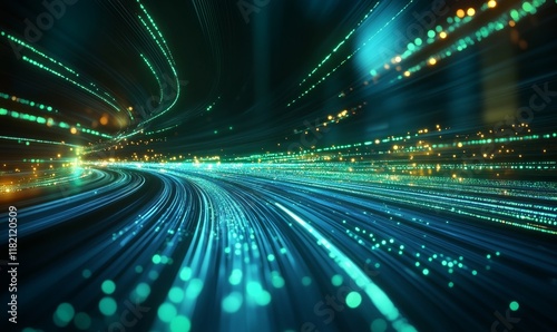 Wallpaper Mural Futuristic speed motion with green rays of light abstract background, Generative AI Torontodigital.ca