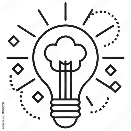 Brainstorming, creative idea icon design 