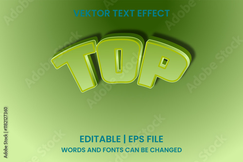 Editable top-
effect text

