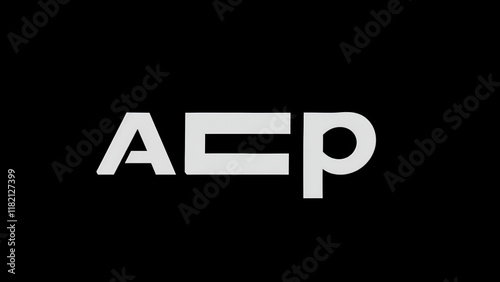 AEP letter logo design on black background. AEP creative initials letter logo concept. AEP letter design. photo