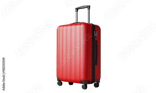 A colored luggage against a dark background photo