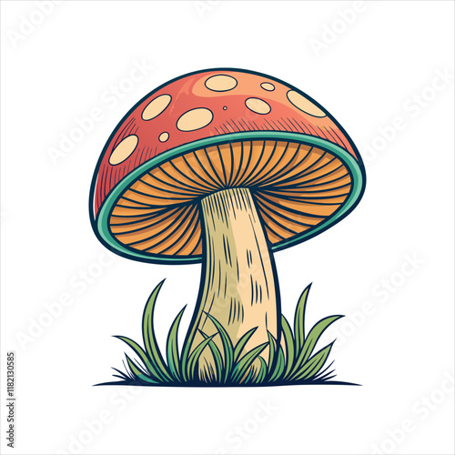 Mushroom icon Vector, Mushroom icon or logo illustration.