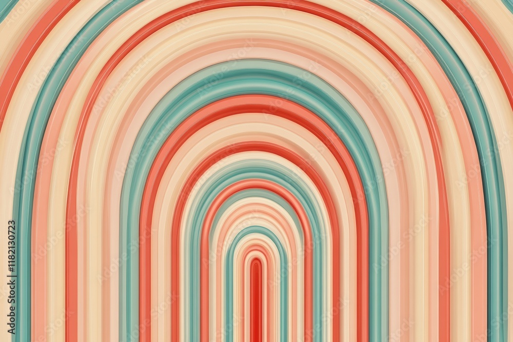 Obraz premium Stylish Abstract Arch Pattern in Soft Pastel Colors for Modern Decor and Art Concepts.