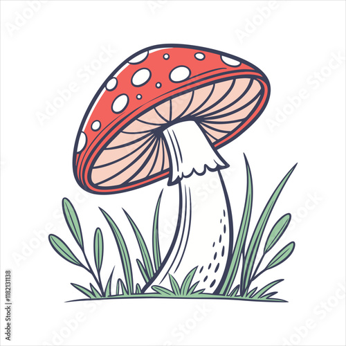 Mushroom icon Vector, Mushroom icon or logo illustration.