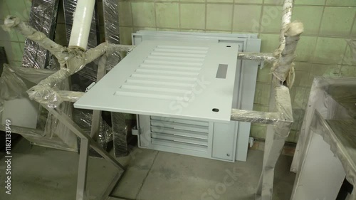 Laser cutting part on the table