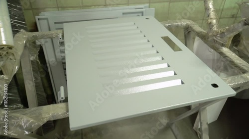 Laser cutting part on the table