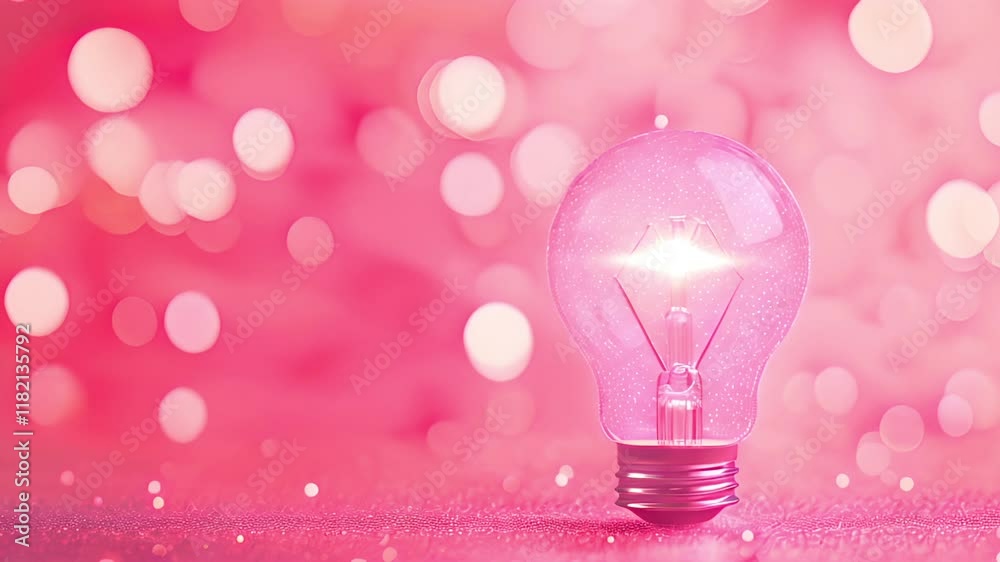 light bulb on pink background