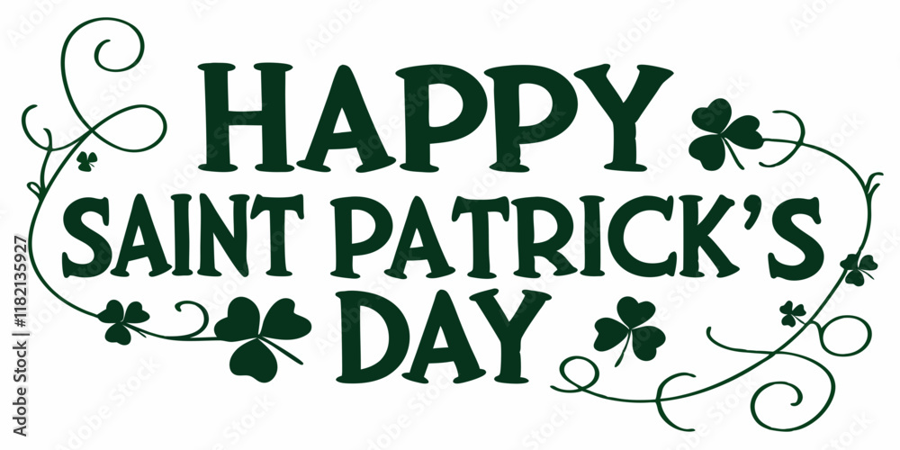 Obraz premium Happy St. Patrick's Day, text