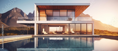  modern luxury mansion featuring an infinity pool overlooking the ocean