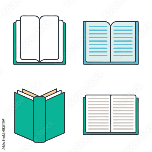 Minimalist Book Vector Bundle for Education Themes.