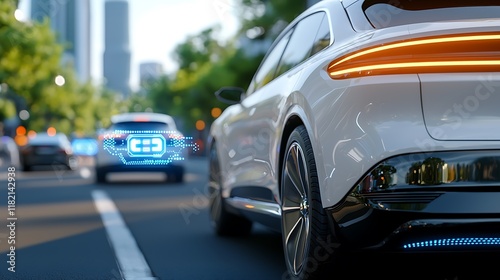 Autonomous electric vehicles seamlessly navigating and communicating through 5G networks in a futuristic technology driven smart city environment