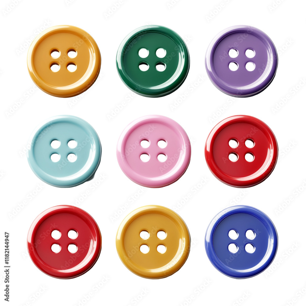 Nine Colorful Buttons: A vibrant collection of buttons in various colors, perfect for sewing and crafting projects. Nine Colorful Buttons: A vibrant collection of buttons in various colors, perfect for sewing and crafting projects.