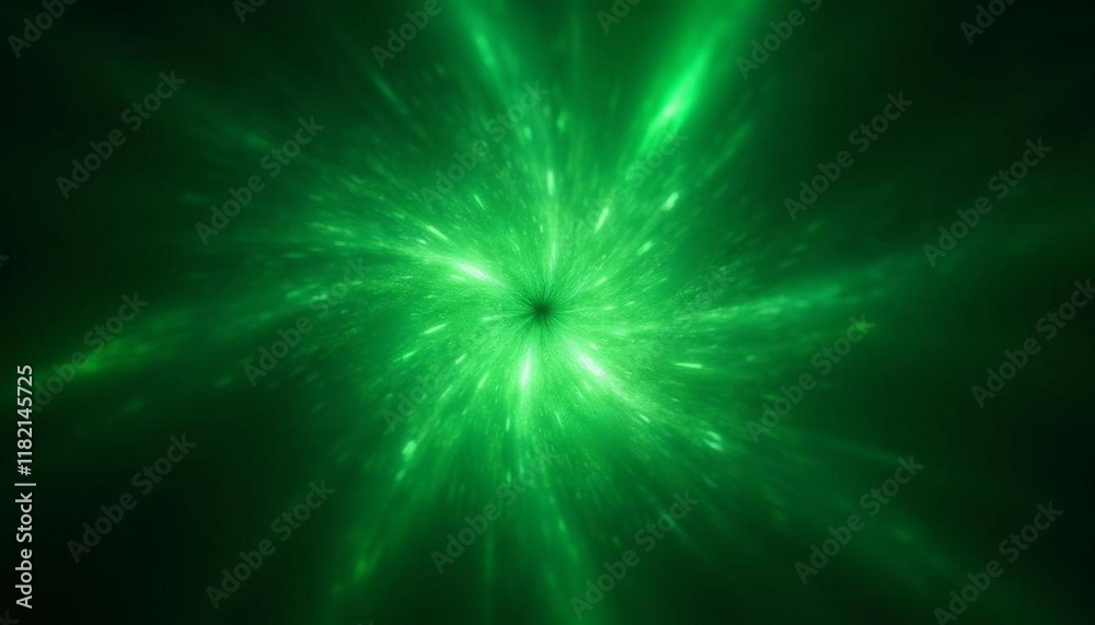 Fototapeta premium Emerald Green Energy Burst: A Dynamic Abstract Artwork