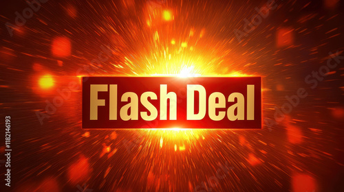 Bright and dynamic flash deal signage with vibrant colors and energy photo