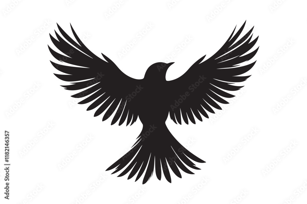 Naklejka premium Majestic Flying Bird Silhouette Logo Design