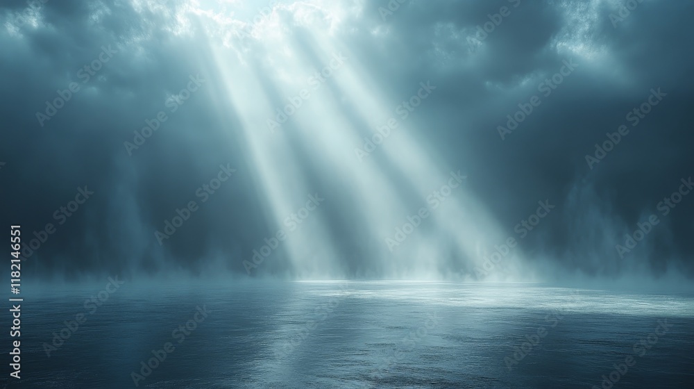 A body of water with a cloudy sky above it A body of water with a cloudy sky above it