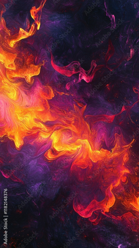 Fototapeta premium Dynamic fiery gradient design abstract art digital illustration vibrant color palette energetic mood