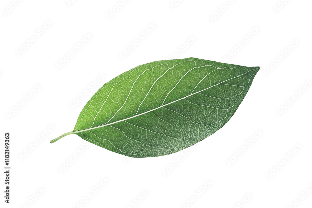 A single green leaf with white speckles on a dark background A single green leaf with white speckles on a dark background