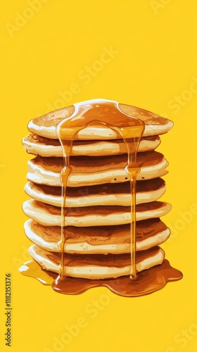 Wallpaper Mural A Stack of Pancakes Drizzled with Golden Syrup Torontodigital.ca