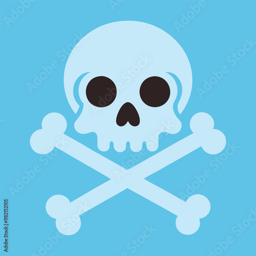 Skull Head With Cross Bone Vector Illustration