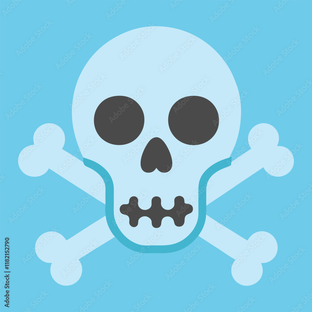 Skull Head With Cross Bone Vector Illustration