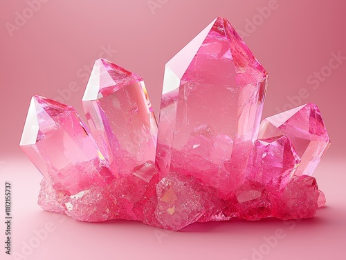 Creative representation of crystals and their relationship with light, highlighting refractive properties photo