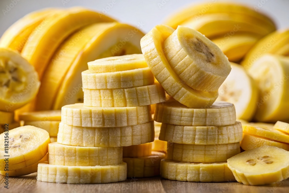 Stack of Perfectly Sliced Banana PNG, Fruit Snack Food Photo, High-Resolution Image for Design Stack of Perfectly Sliced Banana PNG, Fruit Snack Food Photo, High-Resolution Image for Design