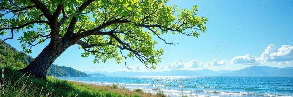 slender tree branches stretch towards distant blue sky, serenity, nature sounds slender tree branches stretch towards distant blue sky, serenity, nature sounds