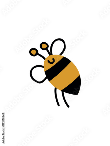adorable bee character in cartoon style