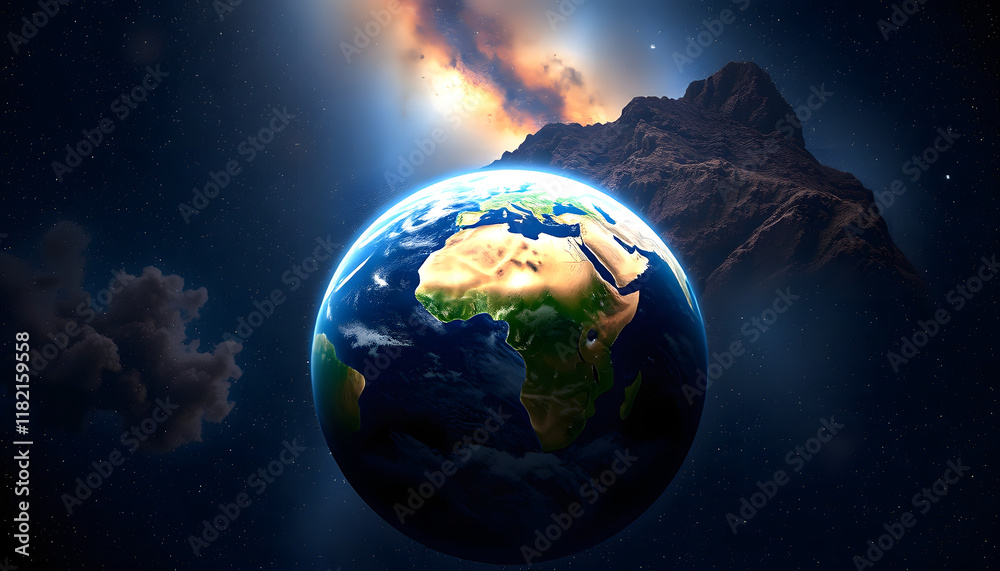 View of the earth from the cosmos. The elements of this image fu, with white tones View of the earth from the cosmos. The elements of this image fu, with white tones